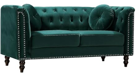 Vente-unique Sofa 2-Sitzer - Samt - Grün - Turner