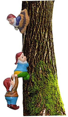 Muzrunq Arbre grimpant GNOME décoration de Jardin grimpe Gnomes Arbre Hugger Jardin Arbre Ornement Gnomes extérieur Sculpture Arbre pour décoration de clôture