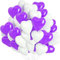 YOUYIKE 50 Pcs Herzluftballons Lila Weiß, 12 Zoll Herzluftballons, Latex Herz Ballon, Herz Helium Ballons, Herzluftballons Hochzeit für Hochzeits Brautdusche Valentinstag Geburtstags Verlobung Party