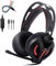 LEONYS Gaming Headset - Comfortable Head-Mounted PC Gaming Headset USB Headphones with Noise Cancelling Microphone RGB Lights Plug & Play for Laptops Computers,USB Interface with Microphone Microphone