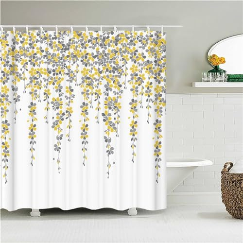 Cortinas Casa de Campo Cortina de Ducha 120x180cm Cortina Baño Antimoho, Cortina Exterior Lavable a Máquina Secado Rápido Cortina Ducha con 12 Ganchos de Plástico, Cortinas de Baño para Bañera Z276