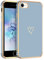 GUAGUA für iPhone SE 2022 Hülle, iPhone SE 2020 Hülle, iPhone 8/iPhone 7 Handyhülle, Cute Herz Muster Galvanisierte Kameraschutz Weich TPU Schutzhülle Dünn Case für iPhone SE 2022 (4,7'') Graublau