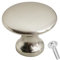 Decoranddecor Calico Kitchen Cabinet Knobs 32mm Diameter Minimal Round Design Brushed Chrome