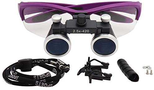 Lupen, am Kopf montierte Reparaturlupe, 2,5 x/3,5 x 420 mm, Zahnlupe, Dentallabor, medizinische Lupe, Vergrößerung, binokulare Zahnlupe, Chirurgie, chirurgische Lupe, Lesen/Beobachten/Reparieren