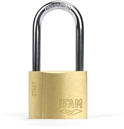 IFAM Candado Antirrobo SR40AL Gama Start, 40 mm, Arco Largo, Sistema Doble Enganche, Incluye 2 Llaves de Serreta, Resistencia y Fiabilidad, Ideal para Maletas, Taquillas, Cajones y Cajoneras, Talleres