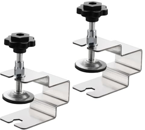 sourcing map Drawer Front Installation Clamps, Stainless Steel Cabinet Jig Bow-Shaped Clamps for Tables Desks, 2Pcs