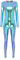 TiaoBug Damen Metallic Gymnastikanzug Slim Fit Stretch Ganzkörperanzug Langarm Overall Jumpsuit Skinny Hose Einteiler Fitness Yoga Outfits Blau L