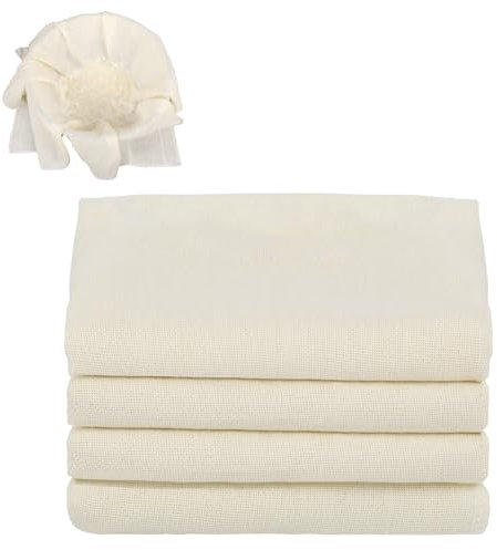 4 Stück Passiertuch, 40 x 40 cm Käsetuch Waschbares Cheesecloth Mulltuch, Filtertuch Wiederverwendbar zum Sieben von Saft Käse Tee Nussmilch Tofu
