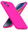 LoeoeL Silicone Case for iPhone 14 Plus, Ultra Thin Slim Minimalist Soft Rubber Gel Matte Phone Case for Women Men, Cute Girly Aesthetic Protective Case with Camera Cover, Neon Hot Pink
