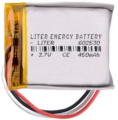 Batterie à 3 Fils 602530 LiPo 3.7V 450mAh 1.665Wh 1S 5C Liter Energy Battery Rechargeable avec PCM thermistance NTC Montre électronique Ne Convient Pas à la Radiocommande 32x25x6mm (3P|450mAh|602530)