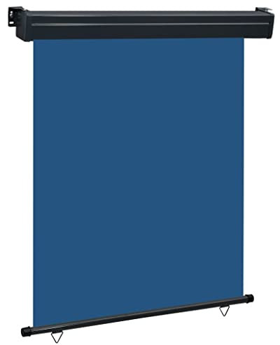 Rantry Balkon-Seitenmarkise Balkonrollo Senkrechtmarkise Außenrollo Markise Sonnenschutzrollo Sichtschutz Sonnenschutz Windschutz 140 × 250 cm Blau