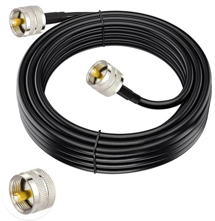 Superbat UHF PL259 ALSR240 CB Radio Cable 3m 50ohm Male to Male Coax Antenna Patch Lead Wire for Two-way/Ham Radio, HF VHF UHF Antenna, Dummy Load, SWR Meter, Walkie Talkie