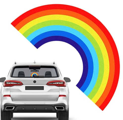 Yianyal Rainbow Stickers for Car,Weather-Resistant Automotive Decals - Car Rear Windshield Wiper Sticker, Colorful Rainbow Waterproof Decal, Rainbow Car Accessories, Car Windshield Sticker