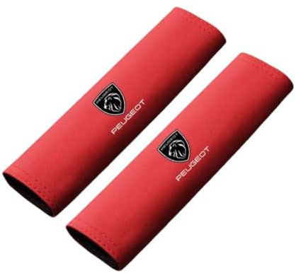 DFVBNH Auto Gurtpolster für Peugeot Pick Up 2017-2023, Sicherheitsgurt Schulterpolster Autogurt Polster Gurtschutz für Erwachsene Kinder Nacken Schulterschutz Abnehmbarer Zubehör,Red-B