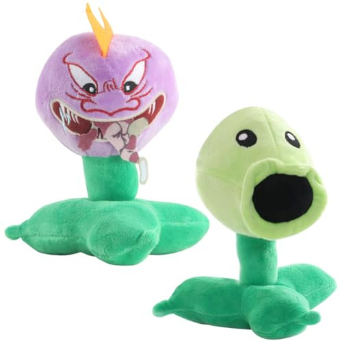 FISAPBXC Plants vs. Zombies Plush Toys Chomper Peashooter Soft Stuffed Plushies Cartoon Doll Soft Plush Toys Cuddly Doll Home Decoration Children's Toys Birthday Gift 2PCS