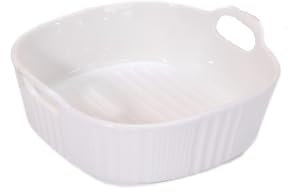 Kbotiques Plat à four rond en céramique anti-rayures pour friteuse à air chaud | pour la préparation de lasagnes, soupe, tiramisu et plus d'accessoires de friteuse (blanc, 650 ml)