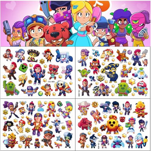 Temporäre Tattoo Set Kinder Tattoos, 50+ pcs 4 Blätter Kindertattoos Aufkleber Stickers, Temporäre Tattoos Geburtstagsparty Deko für Kinder, für Geschenktüten Kindergeburtstag Mitgebsel Mädchen Jungen