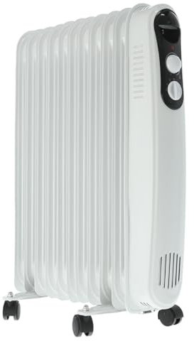 Radiador de aceite 11 elementos, 2500W, ideal para calefacción eficiente y distribución uniforme del calor en espacios amplios.