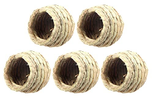 Happyyami Sicheres Vogelnest Aus Stroh Brutnest Für Kanarienvögel Papageien Lerchen Vögel Zufällige Farbe