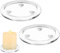 Glas-Runde Kerzenteller Untersetzer, 2 Stück 10 cm/4 Zoll Transparent Kerzenständer aus Glas, für Hochzeiten, Partys, Kerzen, Küche, Esszimmer