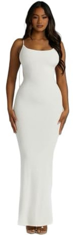 Kxydlww Vestito Donna Elegante Senza Maniche Aderente Abito Lungo Sexy Senza Spalline Tubino Bodycon Maxi Vestito Elasticizzato Abiti da Cocktail per Cerimonie Festa Discoteca Party Club Casual