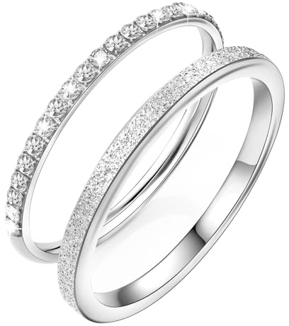 Vergoldete stapelbare Ringe für Oura Ring 4/Ring 4 Keramik/Gen 3, läuft nicht an, mattes Finish, Sandstrahlring mit 14 Karat Diamant-Zirkonia, 2 Stück