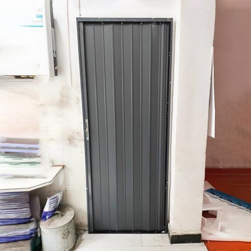 GLFNB Porte accordéon pour Salle de Bain, buanderie, Placard, Portes intérieures Pliantes Personnalisables avec Serrure, Porte coulissante pour Garde-Manger, Douche, 120 x 210 cm