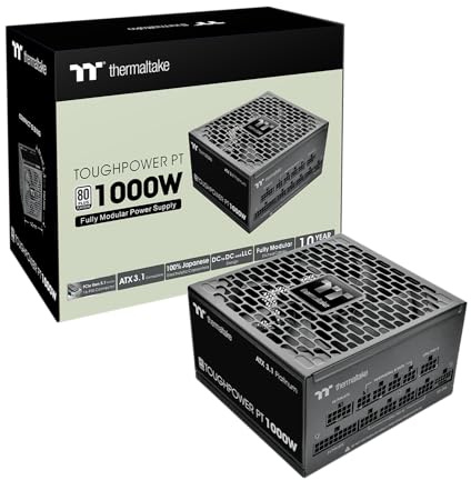 Thermaltake Toughpower PT 1000W | ATX 3.1 | PCIe 5.1 | 80Plus Platino | Fuente de alimentación Modular | Negro
