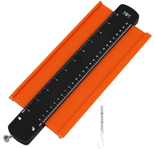 Contour Gauge Profile Tool, 10-inch/25cm Contour Gauge Duplicator with Lock, Angle Shape Profile Marking Gauge for DIY Handyman Woodworking, Tile, Laminate Flooring