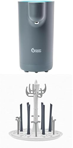 Babymoov Preparador de biberones instantáneo Milky Now & Escurridor de biberones compacto - Calienta y mantiene caliente hasta 6 horas - Hasta 12 biberones