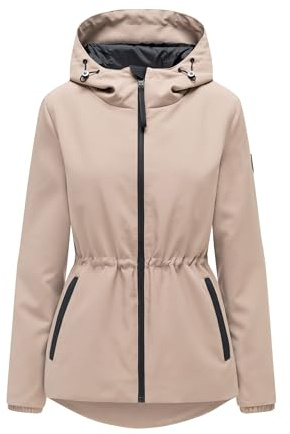 MARIKOO Damen Jacke (XS-3XL) wasserabweisend mit fester Kapuze, taillierbar - N127