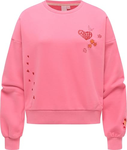 Ragwear Damen lässiges Cropped Sweatshirt Oversized Pullover mit modischem Print Wuss PP XS-XXL