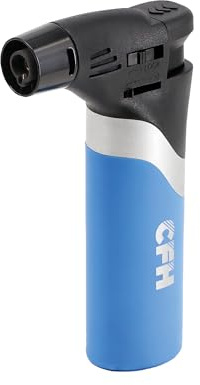 CFH Mini‑Brenner MB 05 – nachfüllbarer Gasbrenner mit Jetflamme, Piezozündung, stufenlos regulierbar, Soft‑Touch‑Handgriff, 10,2 g Tank