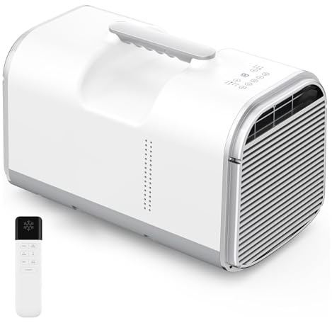 Portable Camping Air Conditioner, 4400/5100BTU Mini Mobile AC Unit with Digital Display, Quiet Cooling Heating Function, Compact Portable Cooler for Motorhome Dorm Office Pet(86-108ft²)