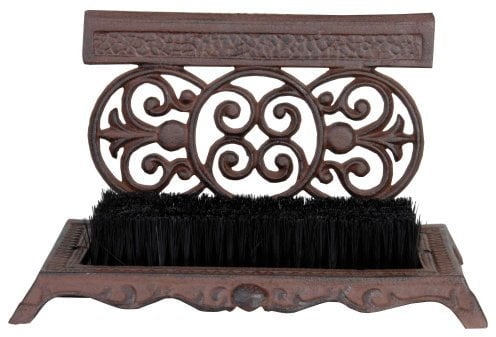 Fallen Fruits Cast Iron Shoe Scraper with Brush - Brown