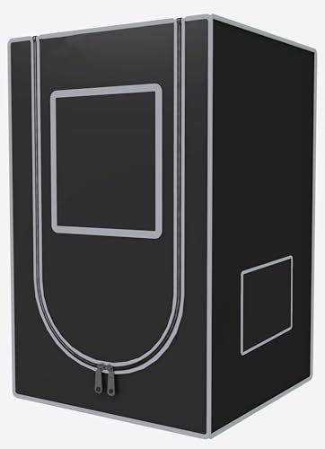 zazzy Growzelt, 61 x 61 x 91,4 cm, 600D Mylar, Hydrokultur, Zimmerpflanzen, Wachstumszelt mit Bodenwanne, Schwarz