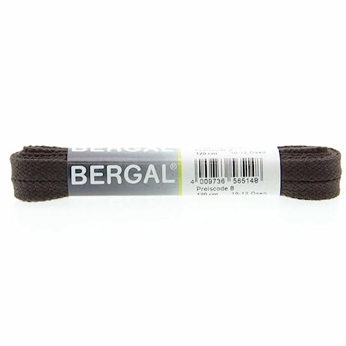 BERGAL 1 Paar Schnürsenkel Flach (75 cm, Dunkelbraun)