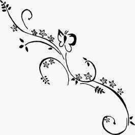 1 Stück Autoaufkleber Blumenranke Design Annika 55 cm, Blumenaufkleber, Blumen Sticker für die Seiten oder Heckscheibe, fürs Auto Ranke mit Schmetterling, Ornament, Schnörkel, Car Decals Foliensticker in 32 Farben