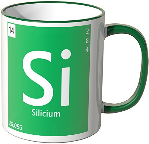 WANDKINGS® Tasse, Element Silicium SI - GRÜN