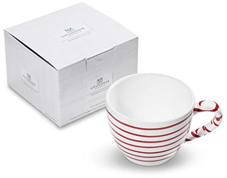 GMUNDNER KERAMIK Teetasse Maxima Füllmenge : 0.4 Liter Rotgeflammt Geschirr, handgemacht in Österreich