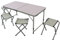 Bakaji Campingtisch aus Aluminium mit 4 Hockern, klappbar, höhenverstellbar, Maße: 120 x 60 cm, Kofferformat für praktischen Transport, ideal für Picknick, Garten, Strand