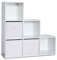 6 10 Cube White Bookcase Step Ladder Wooden Display Unit Shelving Storage Bookshelf Shelves (6 Ladder, White)