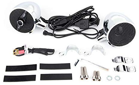 Gorgeri Haut-parleur moto, haut-parleur Bluetooth imperméable pour moto, radio audio FM 7/8-1,25 po