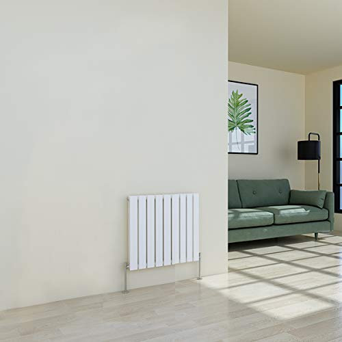 Warmehaus Horizontal Designer Radiator Flat Panel Modern Heating Double White Radiator 600 x 614mm