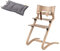 Leander Stuhl natur - Hochstuhl - Kinderstuhl - Erwachsenenstuhl mit Babybügel + Kissen cool grey