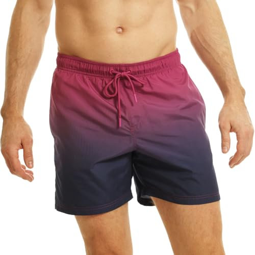 RIPT Performance Pantaloncini da Bagno da Uomo ad Asciugatura Rapida con Protezione Solare UV 50 Costume, Tintura a Immersione Rosa, XL