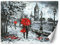Feeby Papier Peint Intisse Parapluies Pour Couples 300x210 cm rouge Moderne Panoramique XXL Photo Mural Muraux Chambre Bureau Salle Londres Angleterre Rivière Thames