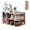 Souarts DIY Schuhregal Schmal/Breit, Stiefel Schuhe Hausschuhe Standregal Schuhschrank Schuhregale Organizer für Schrank Flur Schlafzimmer Eingang Schlafzimmer(Khaki，24 * 26.8 * 63cm)
