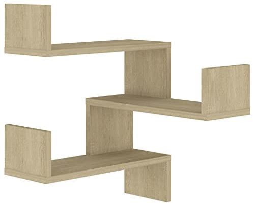 vidaXL Étagère d'angle Murale, Support Suspendu, Tablette Flottante, Meuble de Salon Salle de Séjour Intérieur, Chêne Sonoma Bois d'Ingénierie