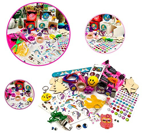 Oblique Unique® 24 kleine Geschenke für DIY Adventskalender für Mädchen zum Basteln und Spielen als Mitgebsel für Kinder Kindergeburtstag